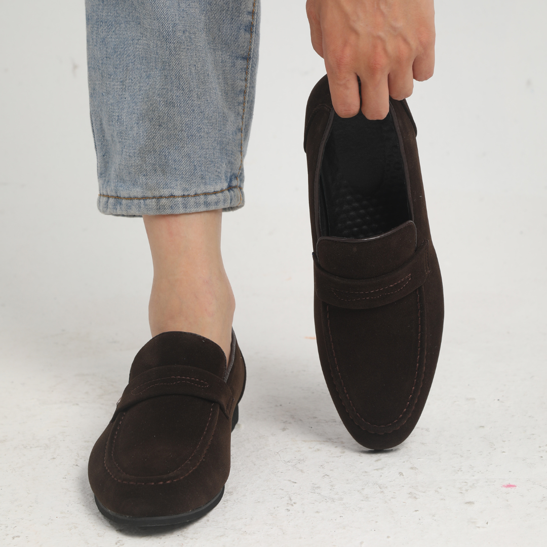 Old Money Suede Penny Loafers